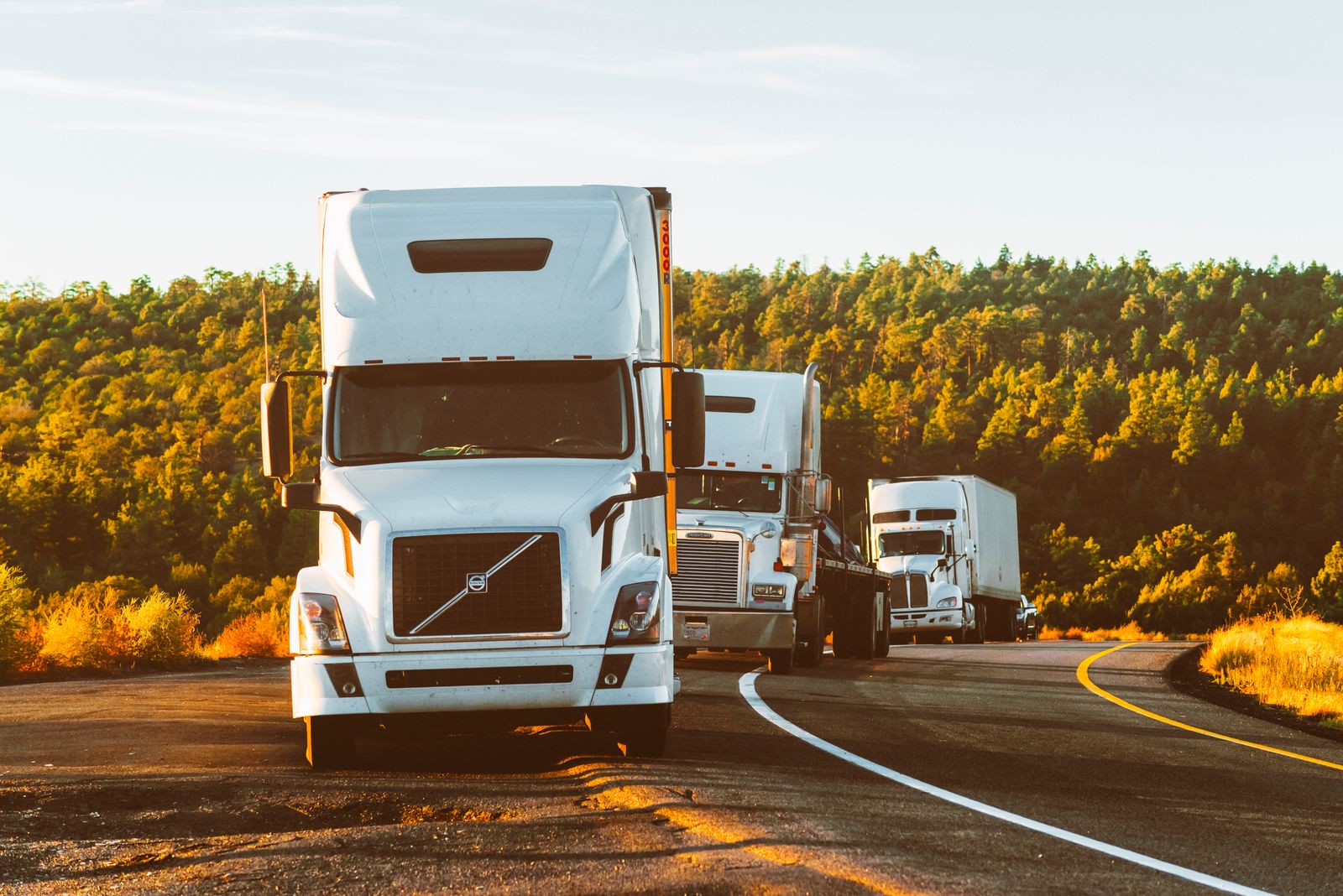 Convoy of heavy transport trucks on a Western Australia freight route